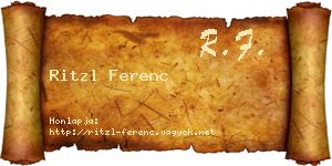 Ritzl Ferenc névjegykártya